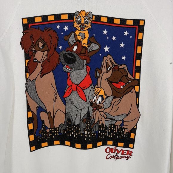 NEW Vintage Rare Walt Disney Productions Sweatshirt Oliver & Company Deadstock - Picture 2 of 15